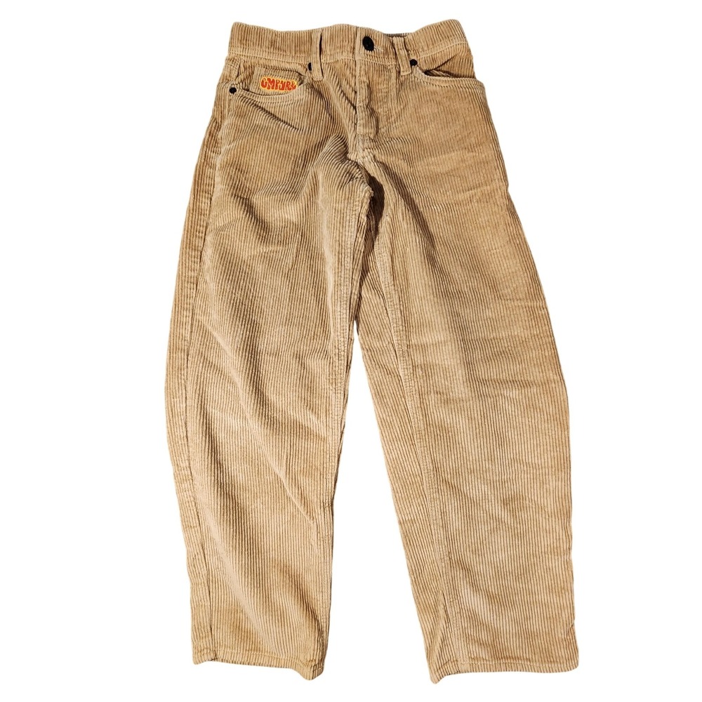 Empyre Corduroy Pants Jeans Womens 24‎ Tan Relax Straight Leg Skater Rave Street